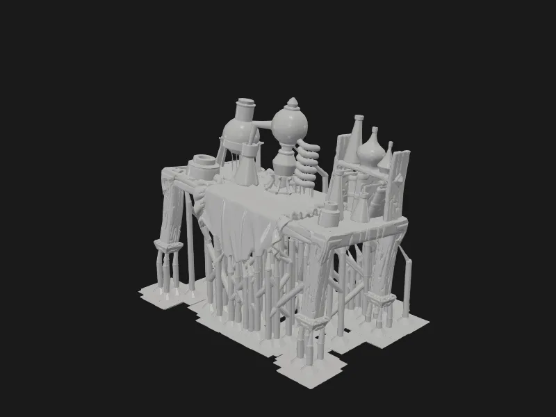 STL Miniatures - Fantasy Props - Alchemist Lab -