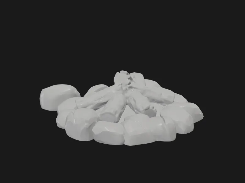 STL Miniatures - Fantasy Props - Campfire Kit -