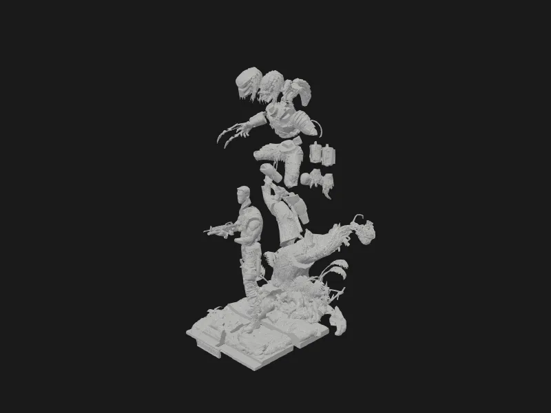 Wicked - Predator and Dutch Diorama (X Pose).zip